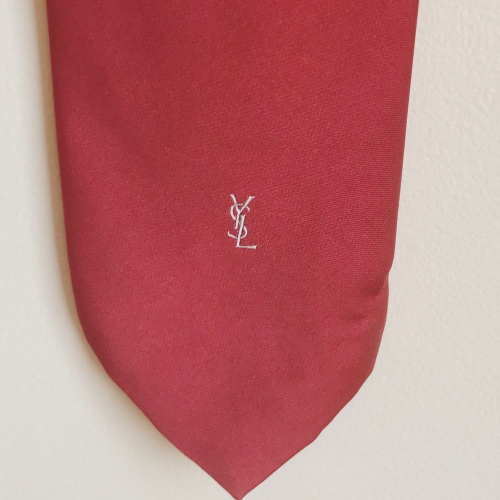 Red YSL Tie Yves Saint Laurent